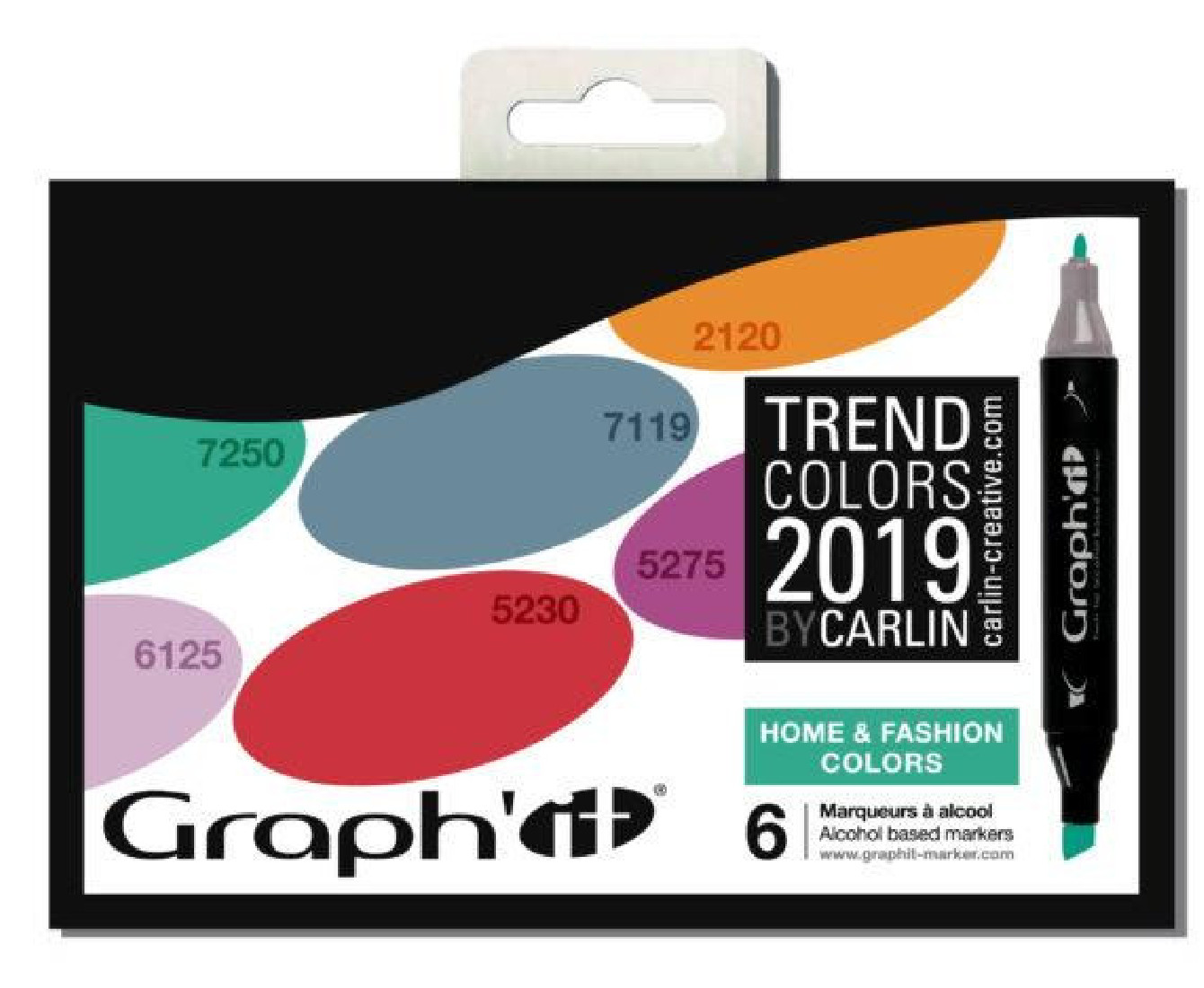 GRAPH IT HOME & FASHION COLORS 6 ALCOHOL BASED MARKERS GI00137