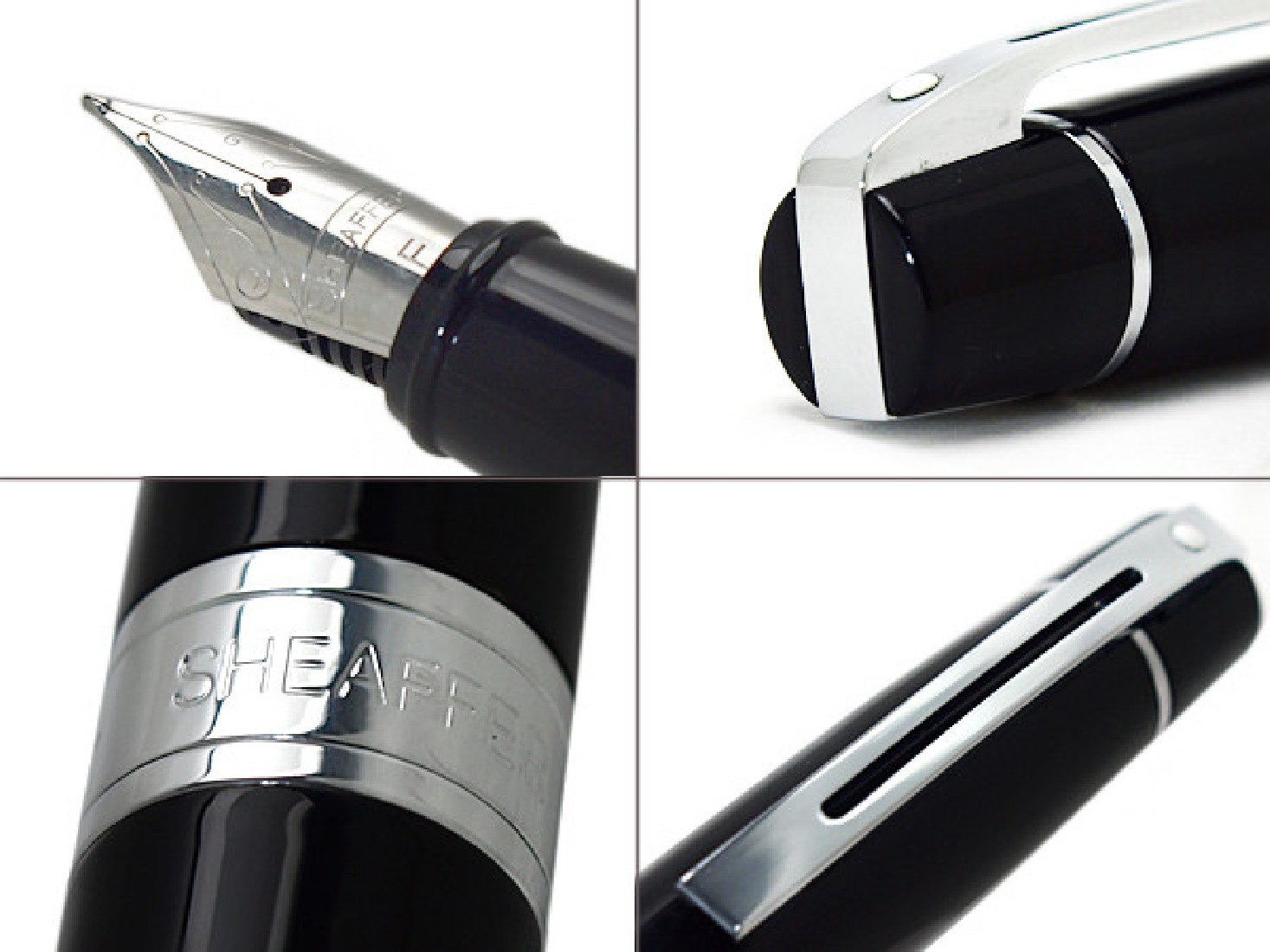 Sheaffer 300 Glossy Black  with Chrome Trim Fountain Pen (9312-0)