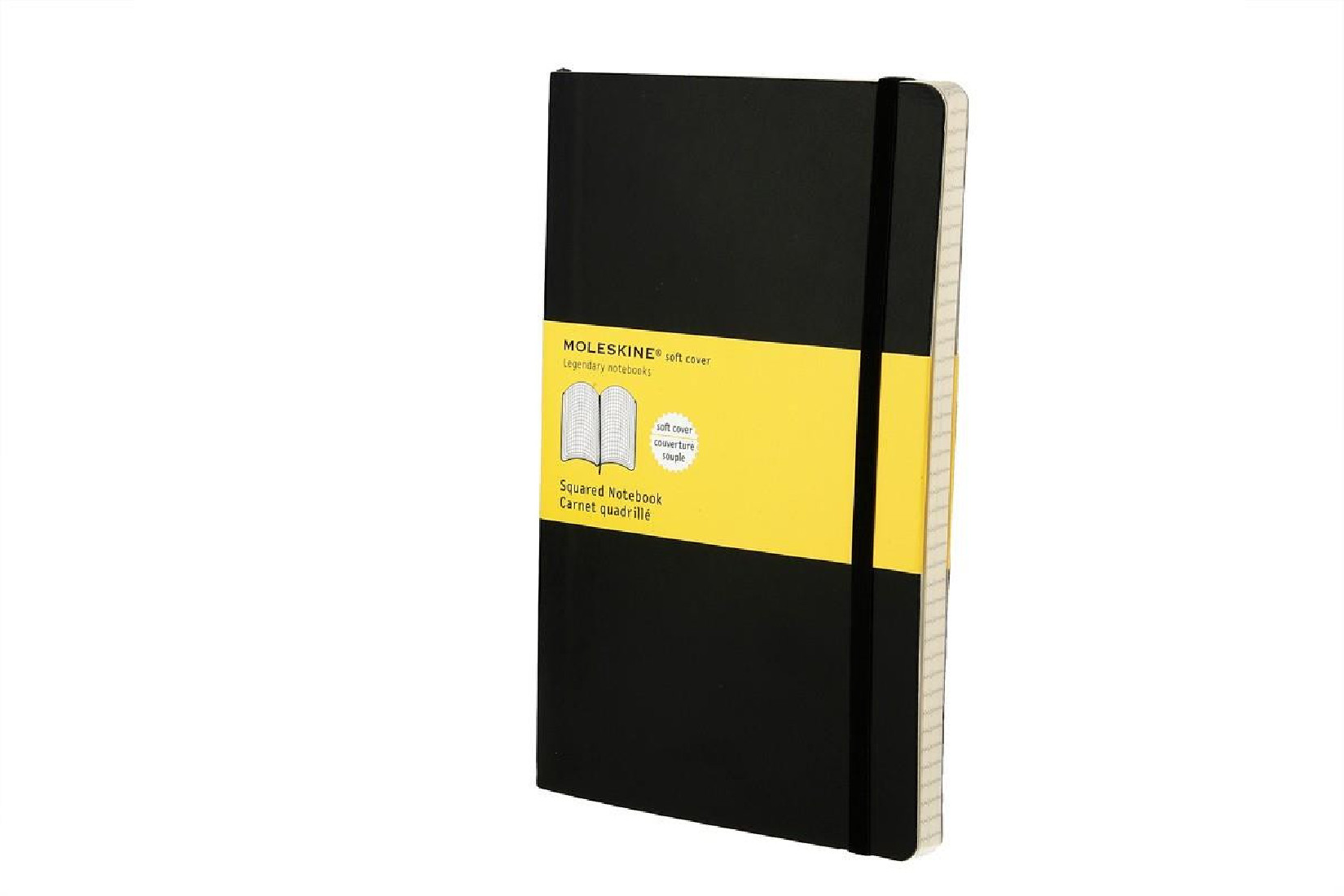 Notebook Large 13x21 Squared Black Green Soft Cover, Moleskine