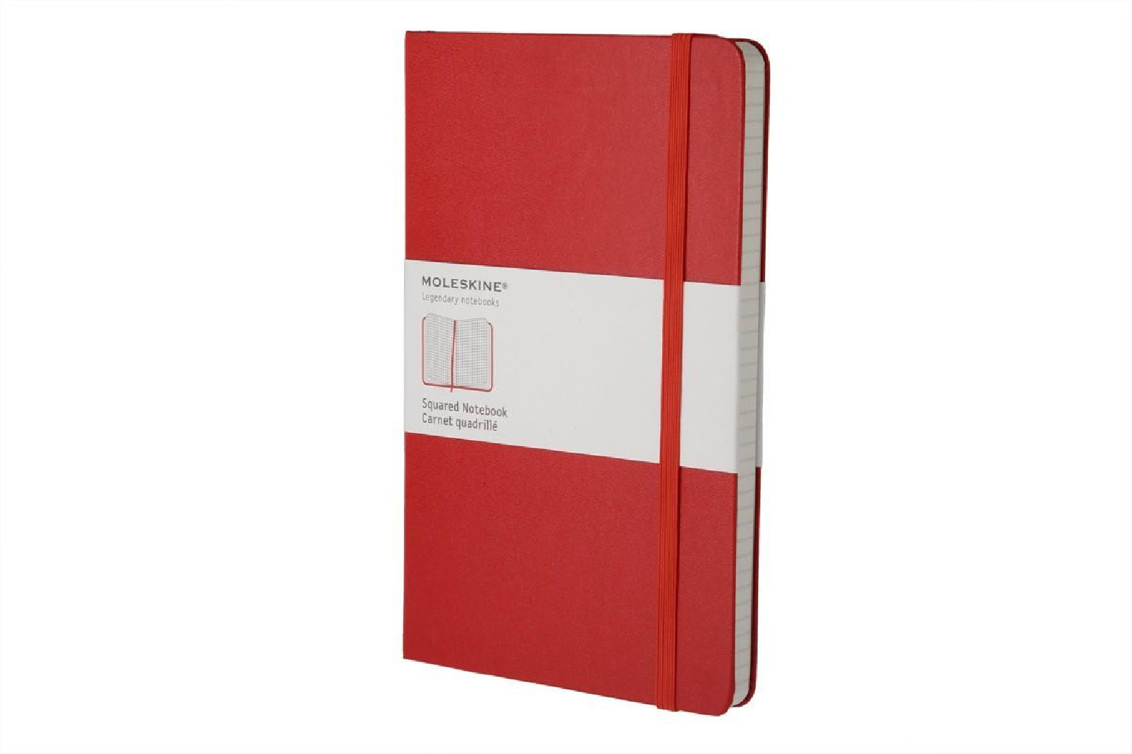 Moleskine notebook squared hard cover red large 13x21