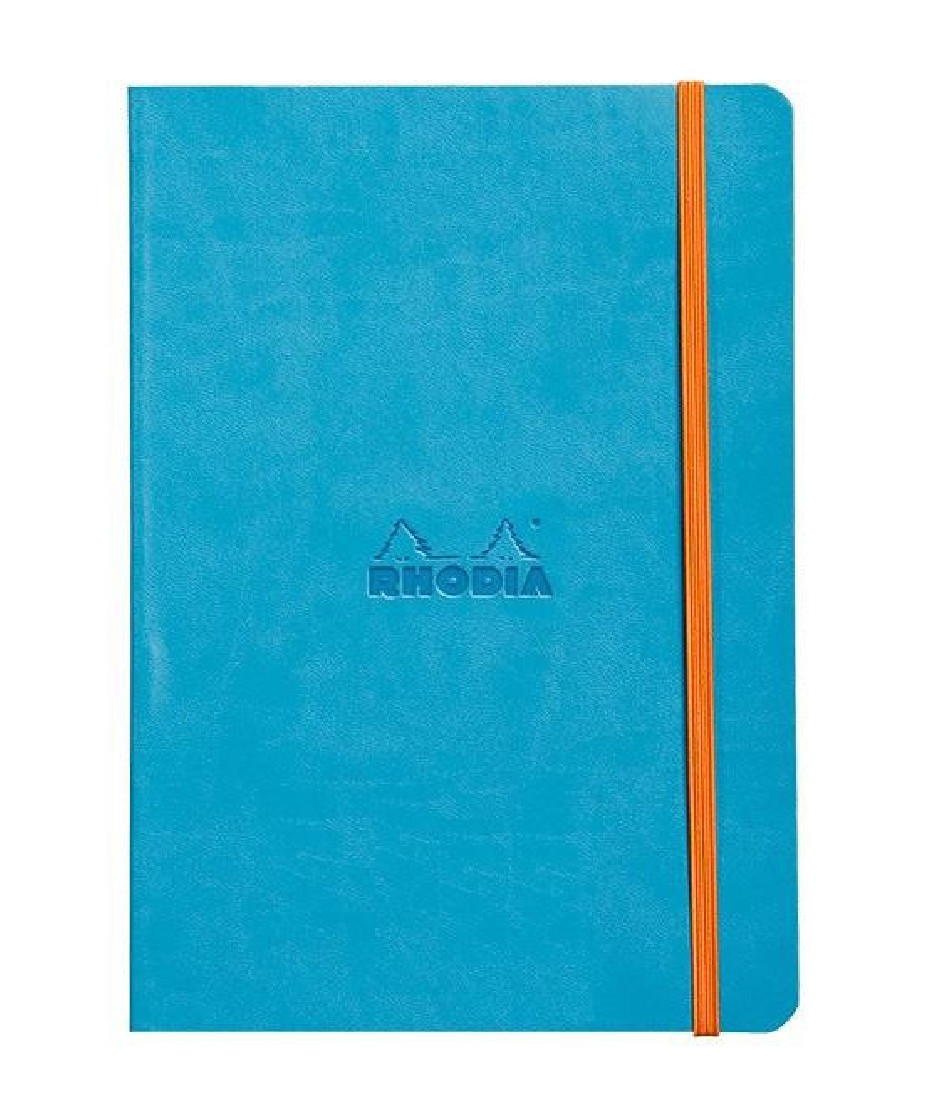 Rhodia softcover notebook A5 elastic closure turquoise 117407 lined