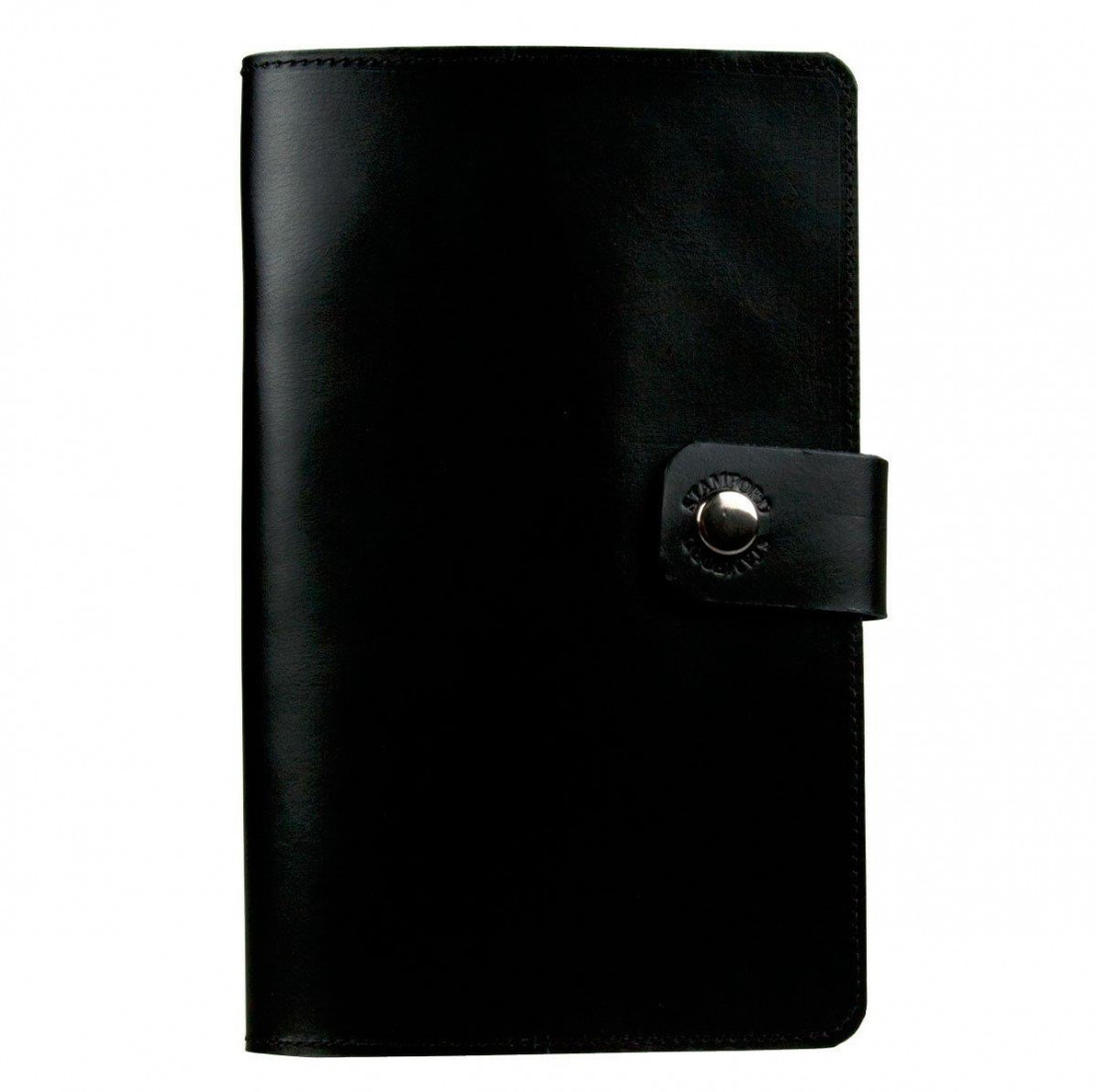 The Burghley Refillable Leather Journal Classic Black medium 15x23 Stamford