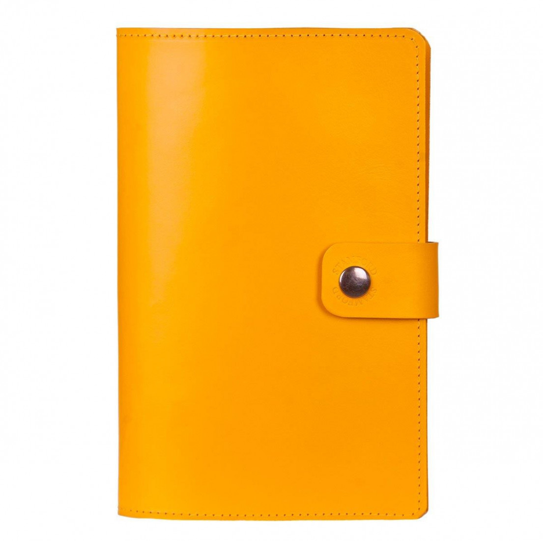 The Burghley Refillable Leather Journal Bright Yellow medium 15x23 Stamford