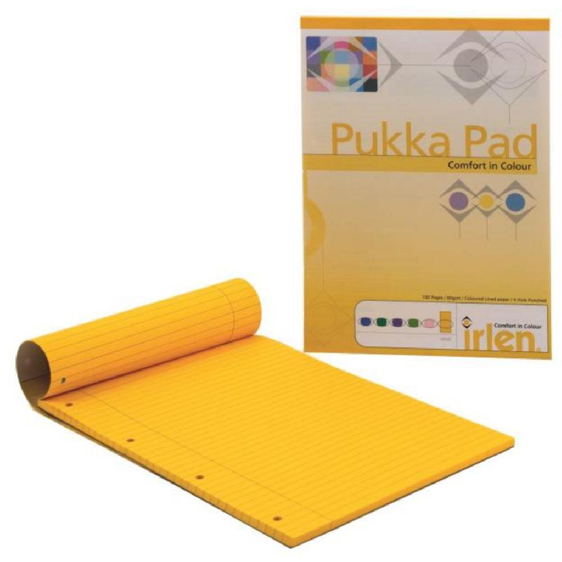 Μπλόκ σημειώσεων με τρύπες Α4 Κίτρινο 100 φύλλα Pukka  Pad
