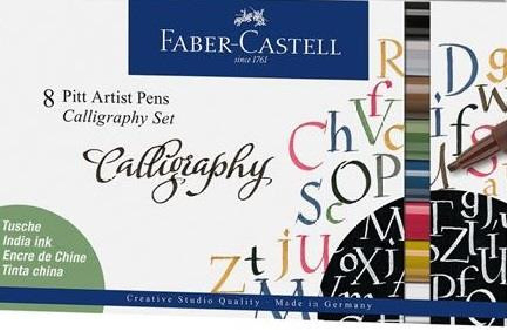 Faber-Castell 8 Pitt Artist Pens Calligraphy Set 16 75 08