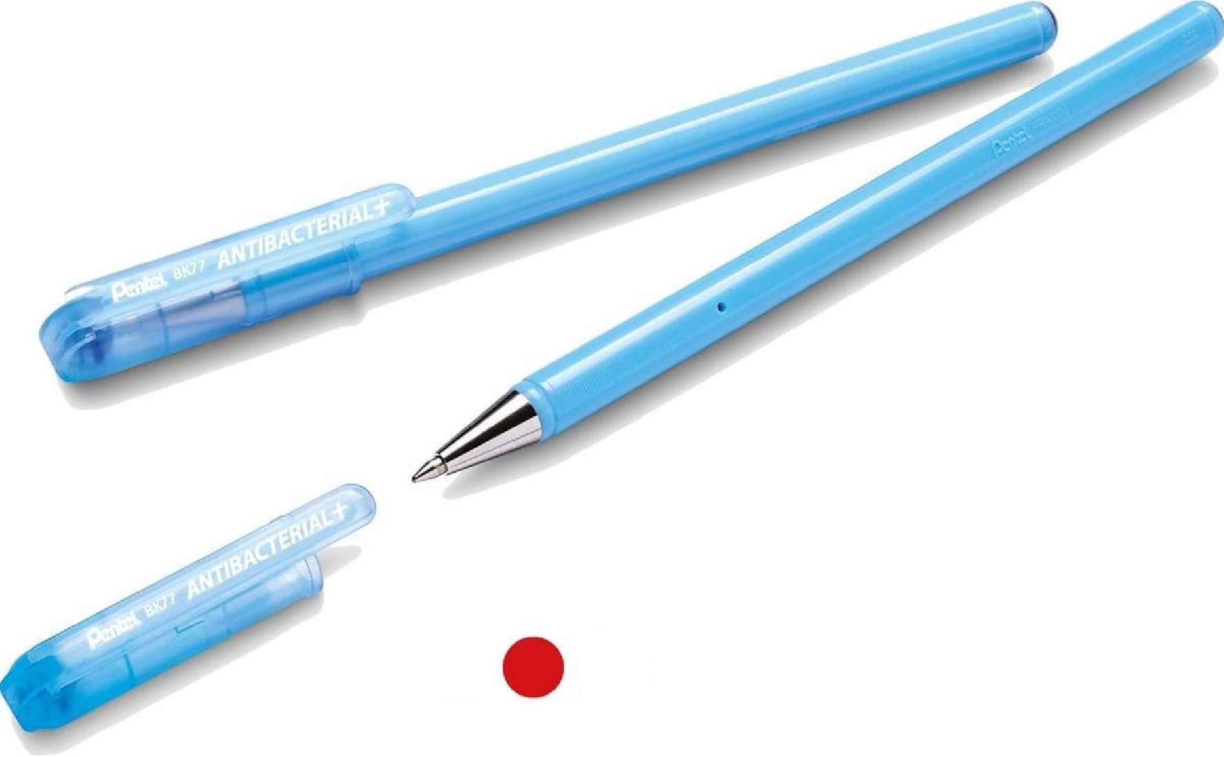 Στυλό διαρκείας Antibacterial 0.7mm. Red BK77C Pentel