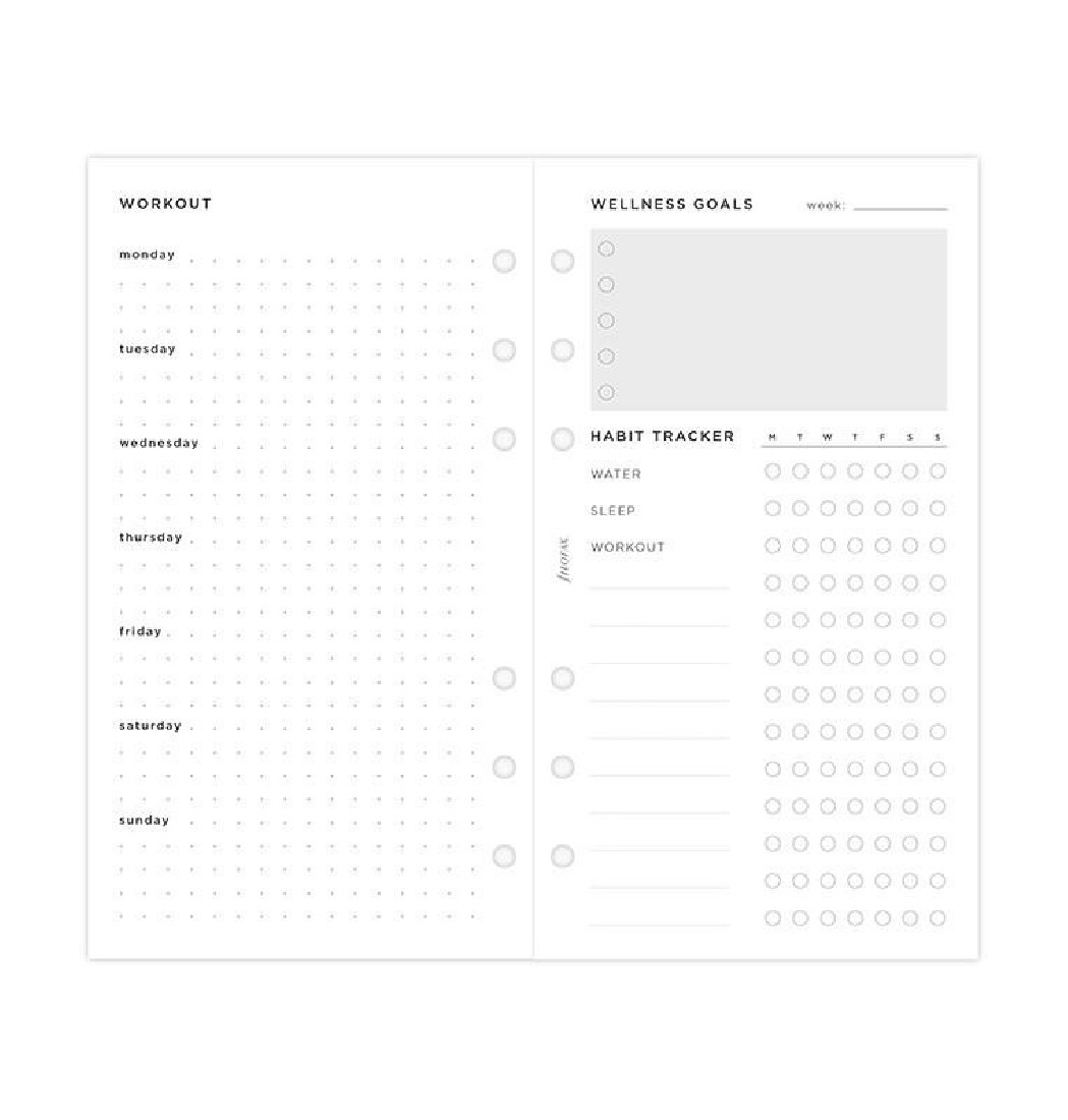 Filofax Personal Refill Wellness Tracker 132688