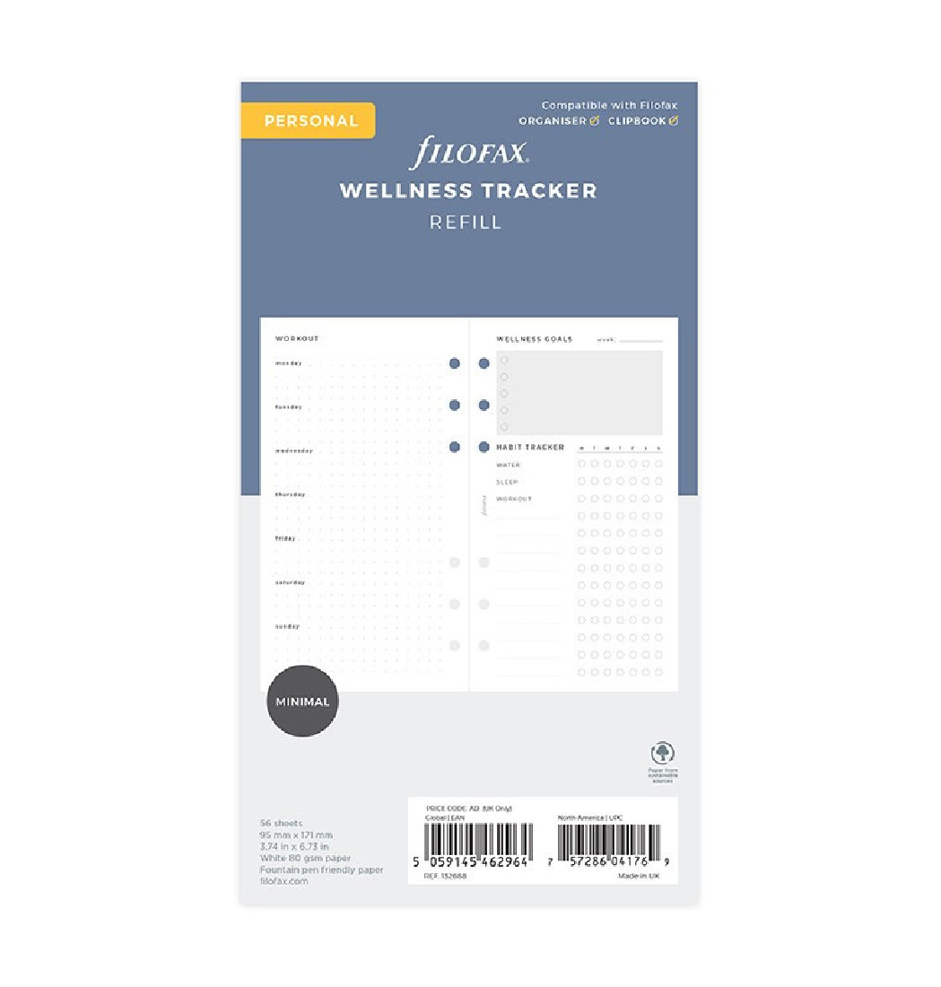 Filofax Personal Refill Wellness Tracker 132688