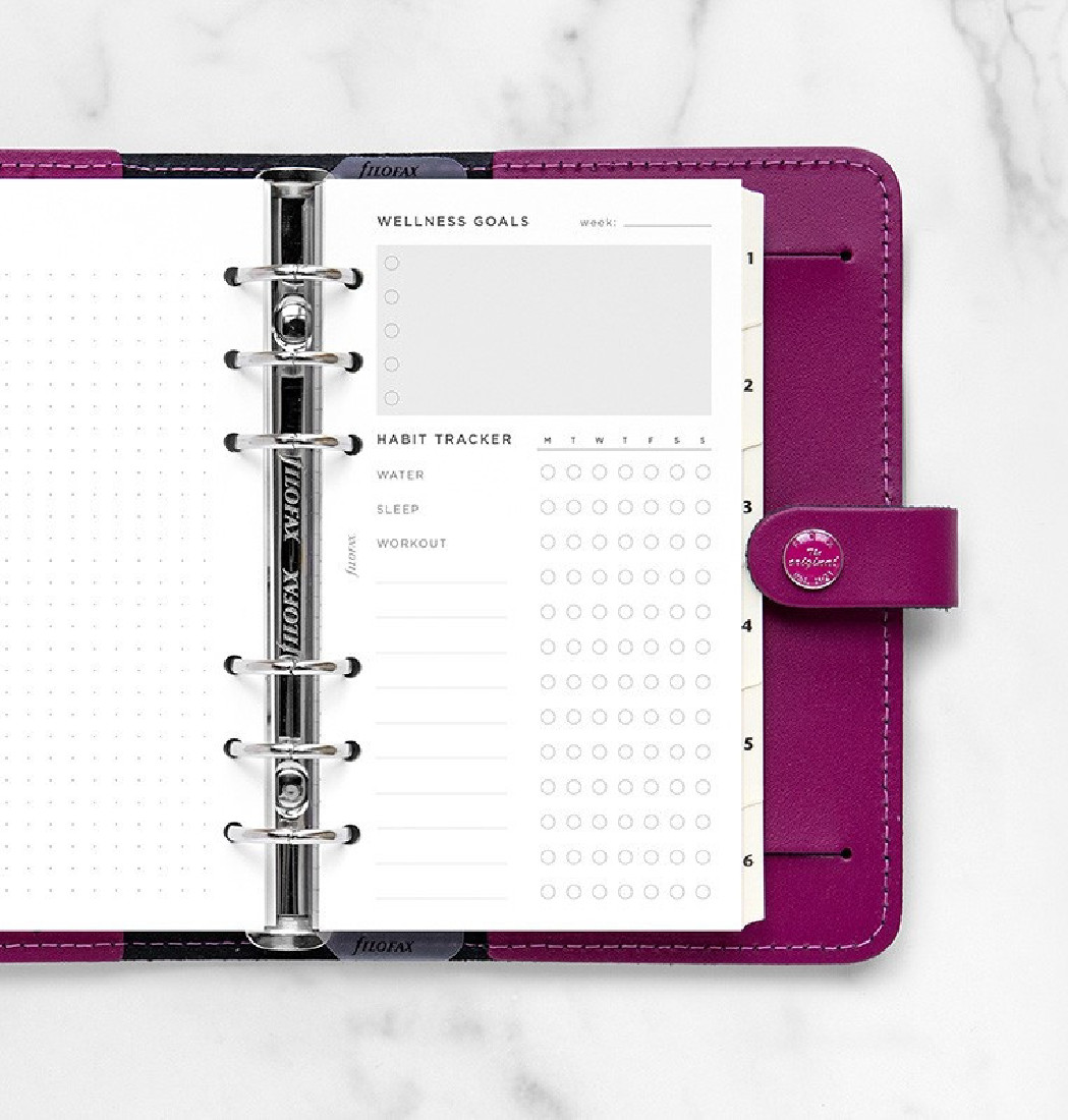 Filofax Personal Refill Wellness Tracker 132688