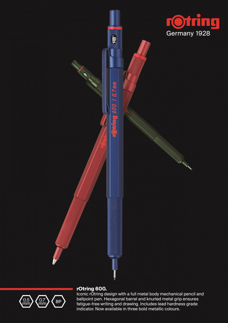 Rotring 600 blue mechanical pencil 0,5mm