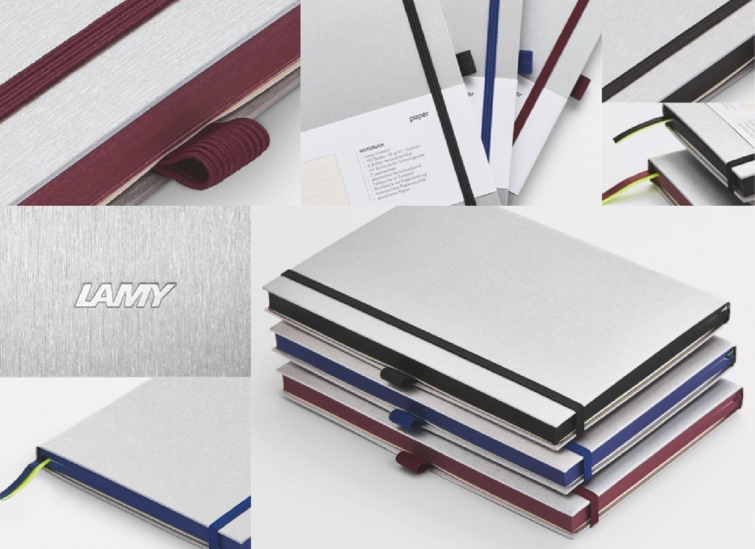 Lamy notebook hard cover silver black elastic plain A5 (14,5x21cm) 4035703
