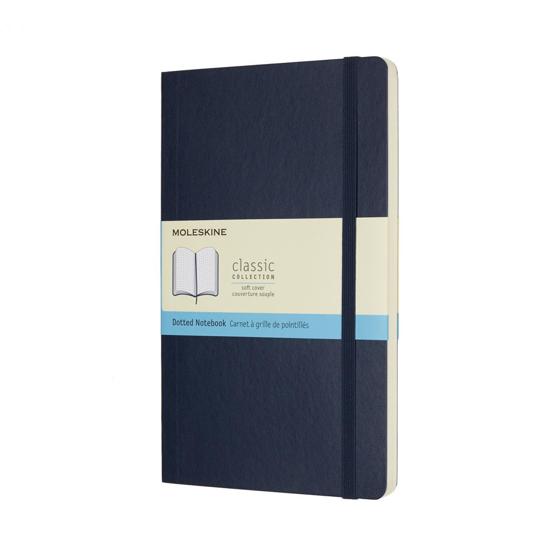 Notebook Large 13x21 Dotted Sapphire Blue Soft Cover Moleskine.