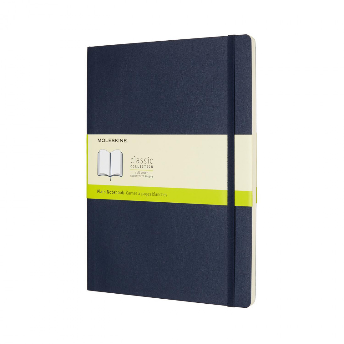 Notebook Extra Large 19x25 Plain  Sapphire Blue Soft Cover Moleskine