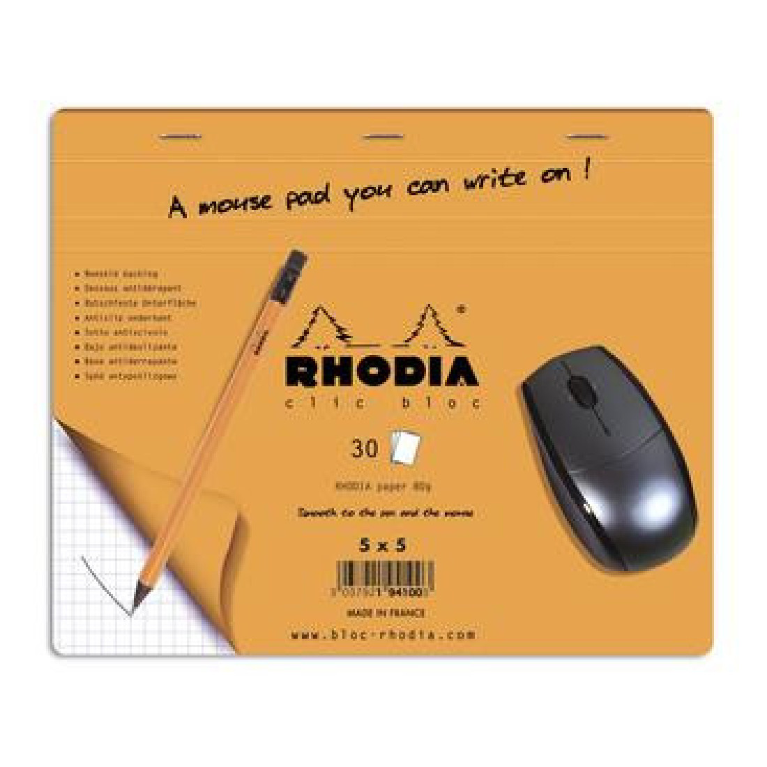 Rhodia click mouse pad 19 x 23 cm 5x5 squared 19410
