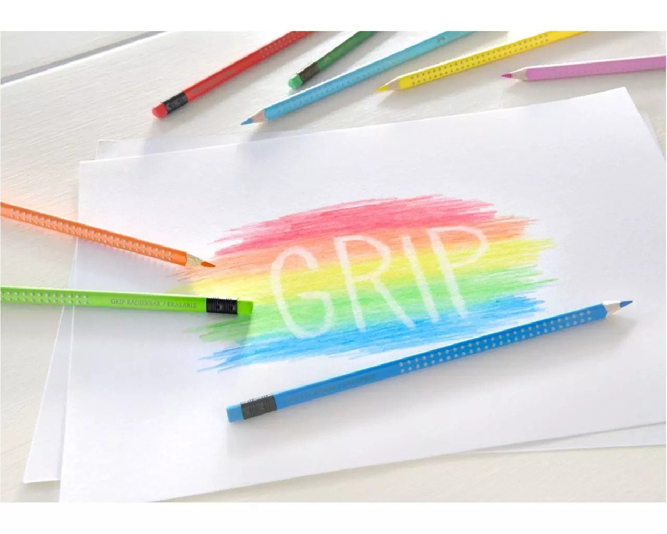 Faber Castell Colour Grip erasable colour pencils, wallet of 10 116613