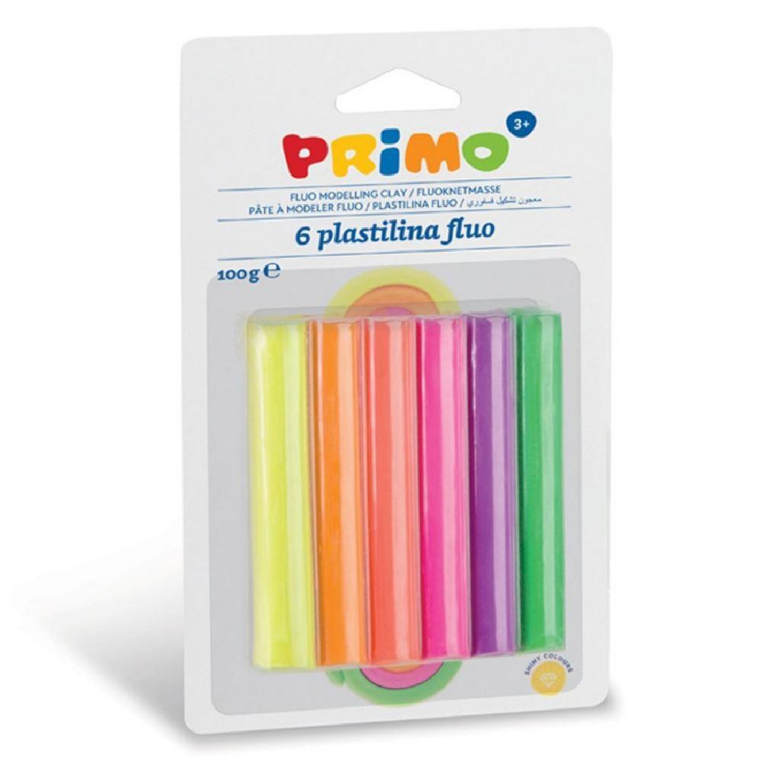 Πλαστελίνη Fluo 6 τεμάχια Primo