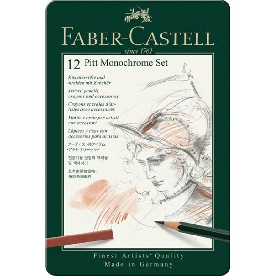 Set Pitt Monochrome tin of 12 112975 Faber Castell