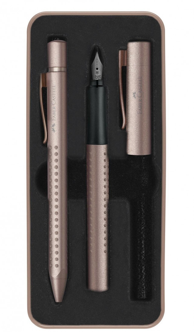 Faber Castell Grip Edition fountain pen & ballpen gift set, rose copper 201525