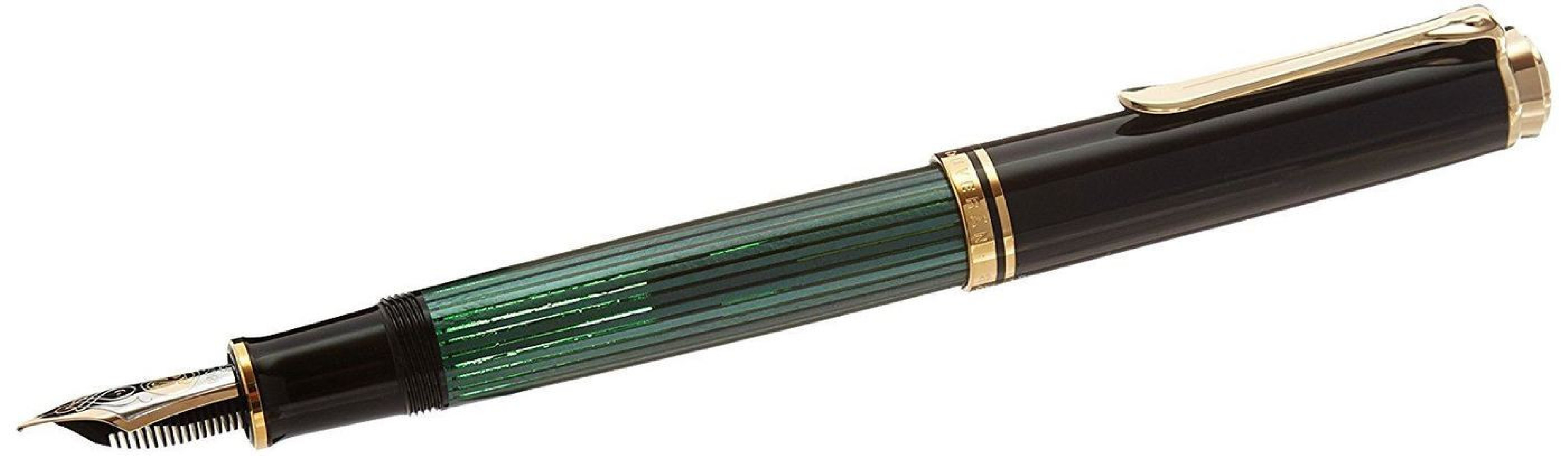 Pelikan Souveran M600 Black Green Fountain Pen EF nib