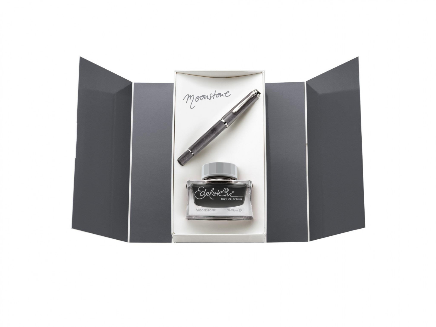 Pelikan Souveran M205 Moonstone Special Edition Fountain Pen (EF) with ink bottle