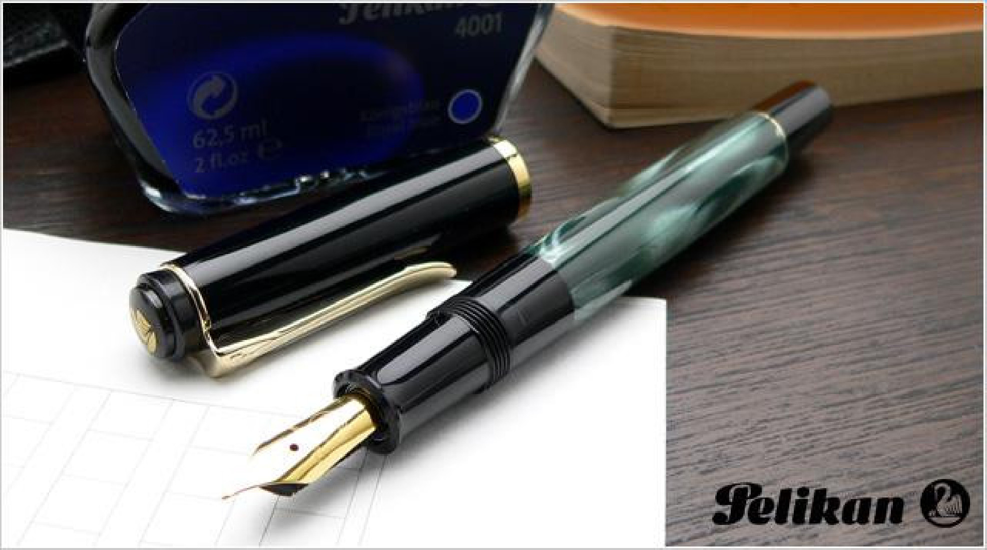 Pelikan Classic M200 Green Marbled Fountain Pen Extra Fine  nib