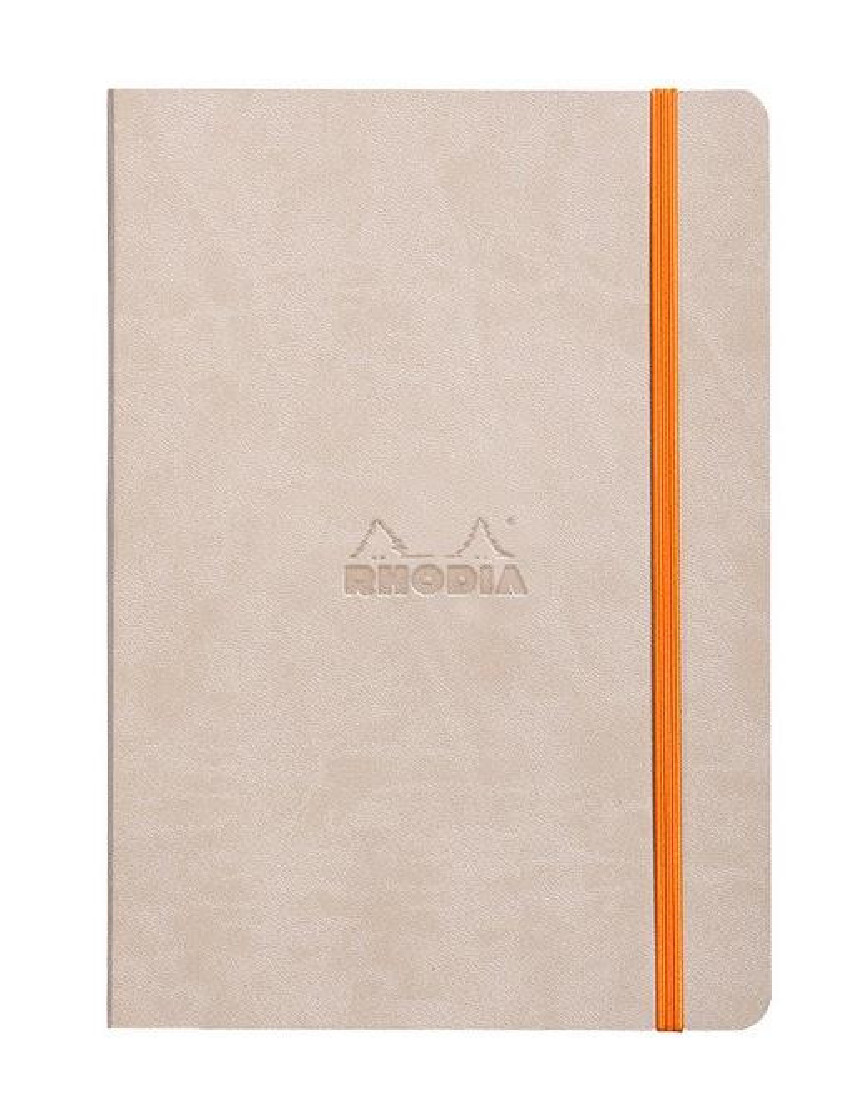 Rhodia softcover notebook A5 elastic closure beige 117405