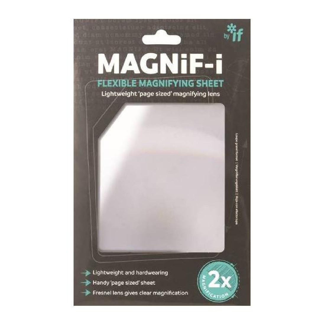 Flexible magnifying sheet Magnif- by if