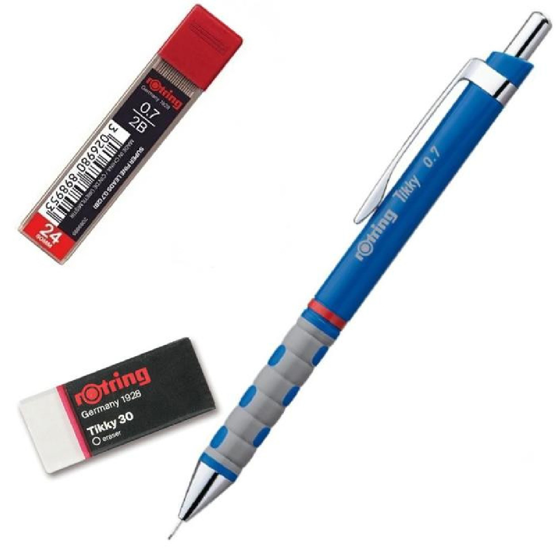 Rotring  tikky mechanical pencil blue 0,7mm (free leads & eraser)