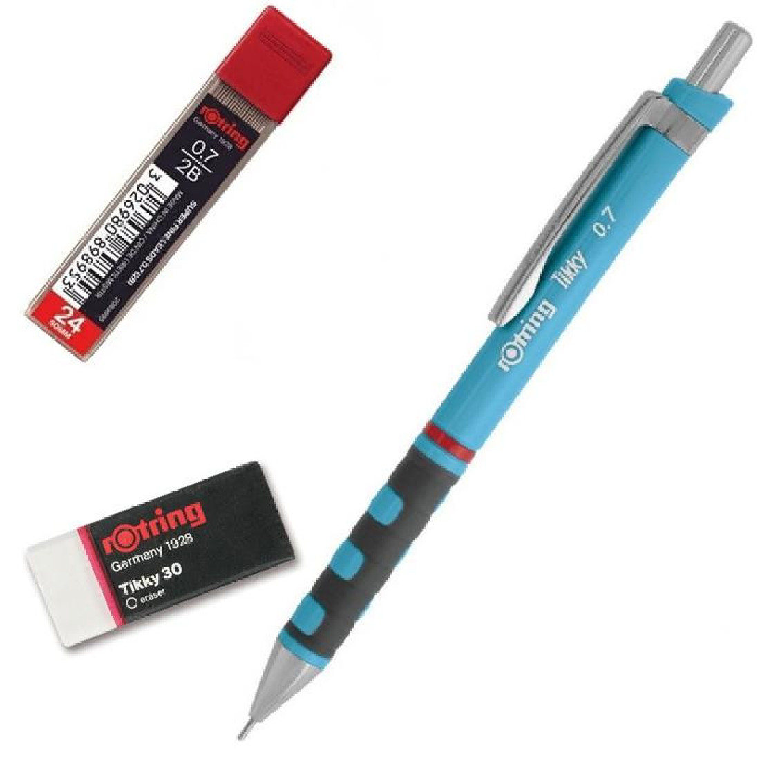 Rotring  tikky mechanical pencil light blue 0,7mm (free leads & eraser)