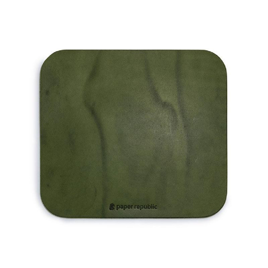 Paper Republic olive green leather mouse pad