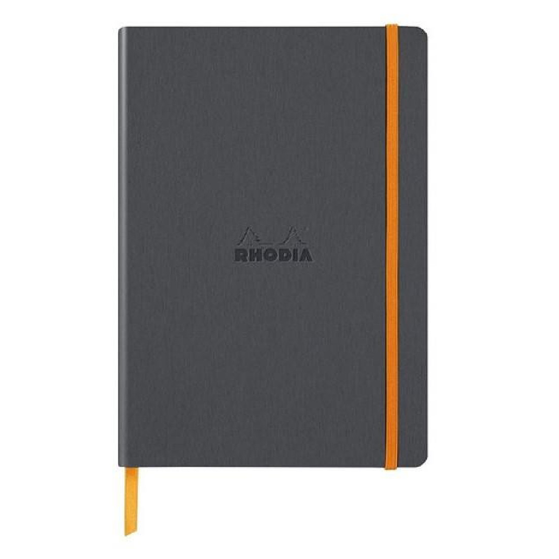Rhodia softcover notebook A5 elastic closure titanium 117385  lined