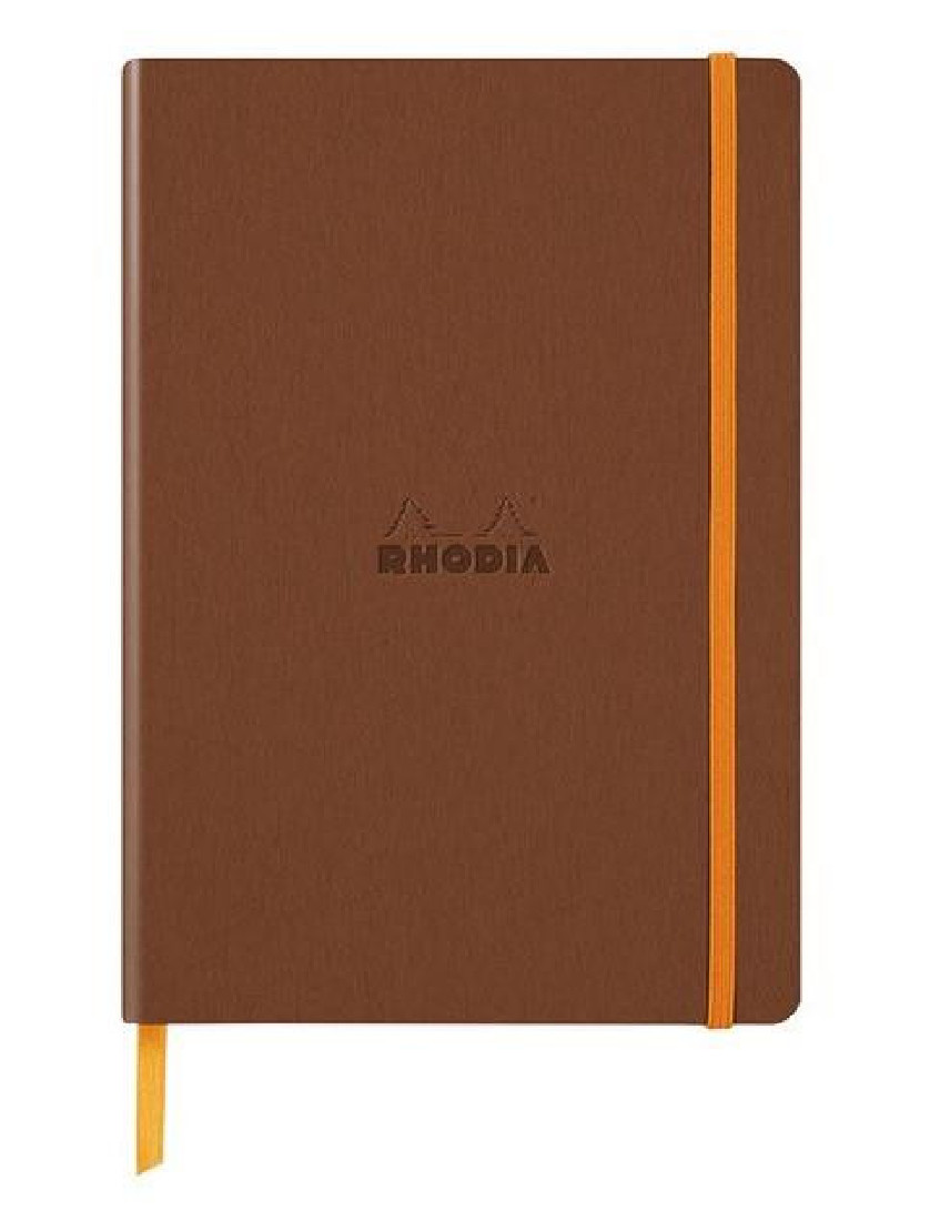 Rhodia softcover notebook A5 elastic closure copper 117477  dotted