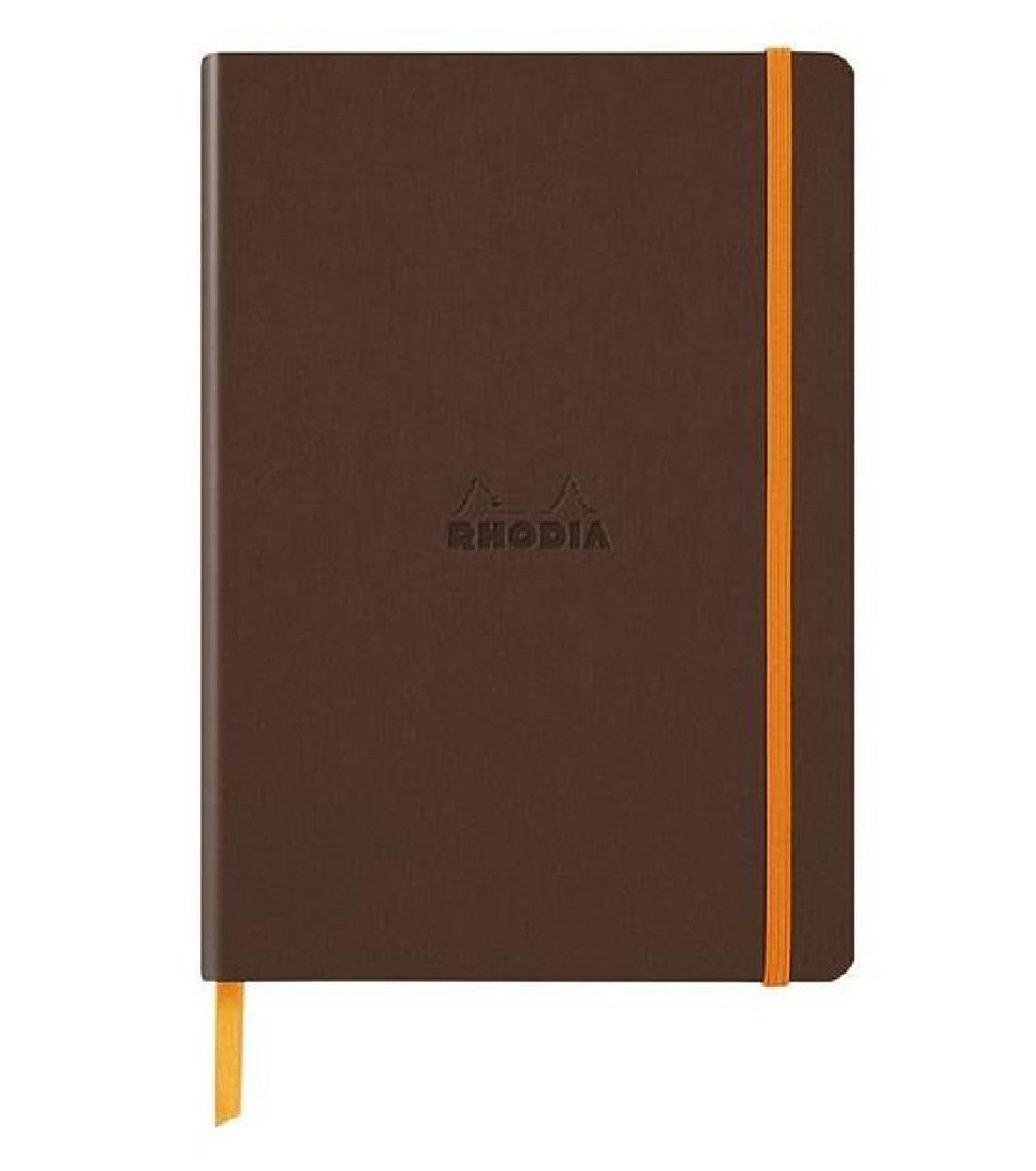 Rhodia softcover notebook A5 elastic closure bronze 117384  lined