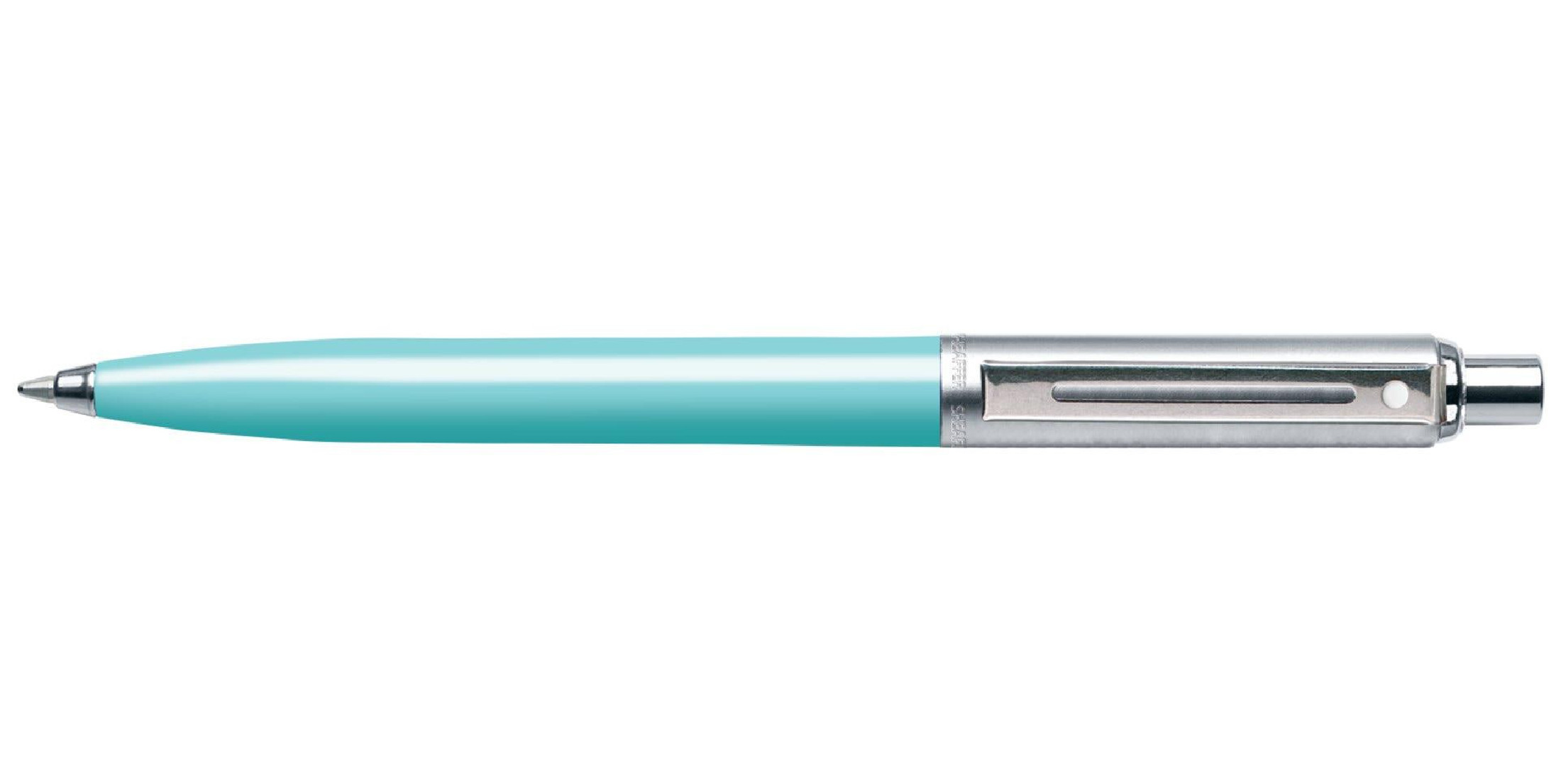 Sheaffer Sentinel Brushed Chrome Cap Turquoise Barrel Ballpoint Pen