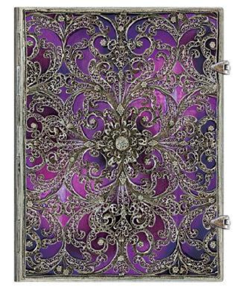 Notebook Ultra Lined Silver Filigree Aubergine Paperblanks