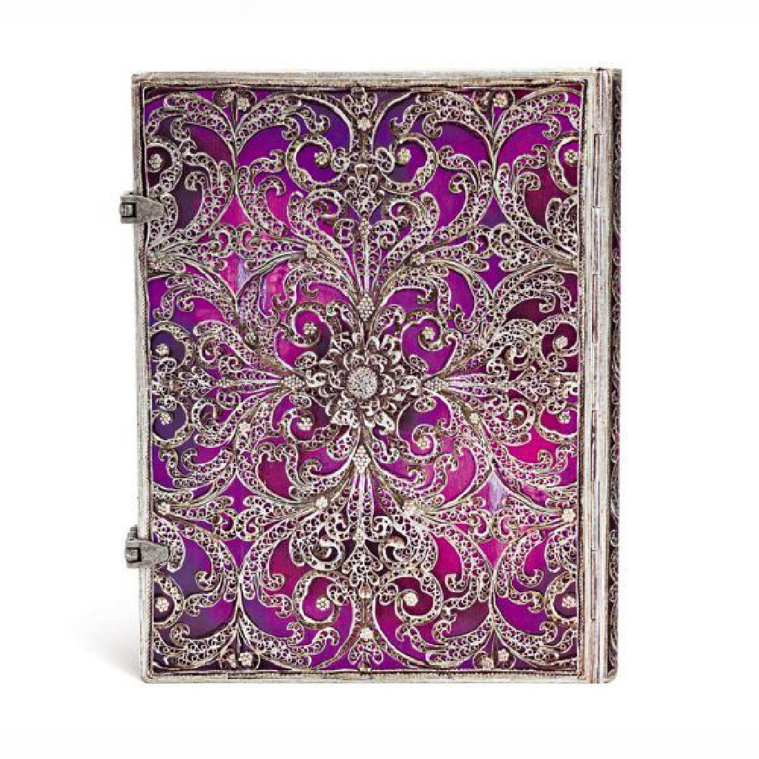Notebook Ultra Lined Silver Filigree Aubergine Paperblanks