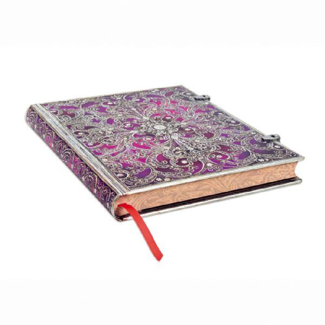 Notebook Ultra Lined Silver Filigree Aubergine Paperblanks