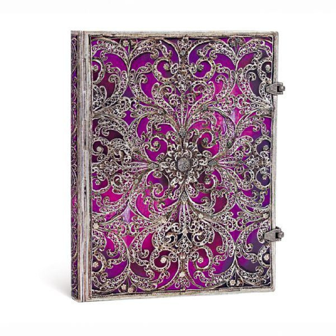 Notebook Ultra Lined Silver Filigree Aubergine Paperblanks