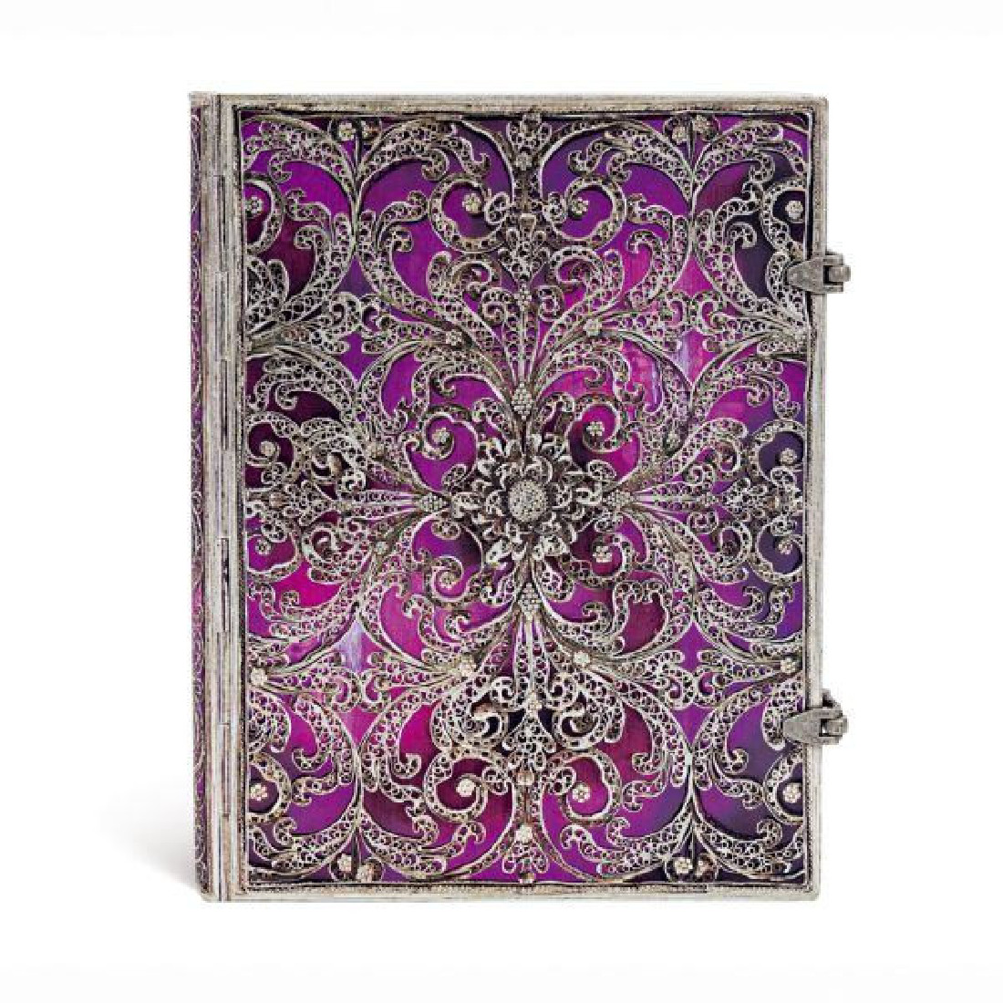 Notebook Ultra Lined Silver Filigree Aubergine Paperblanks