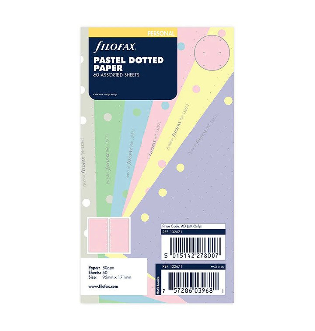 Filofax Pastel Dotted Journal Personal Refill 132671 FX