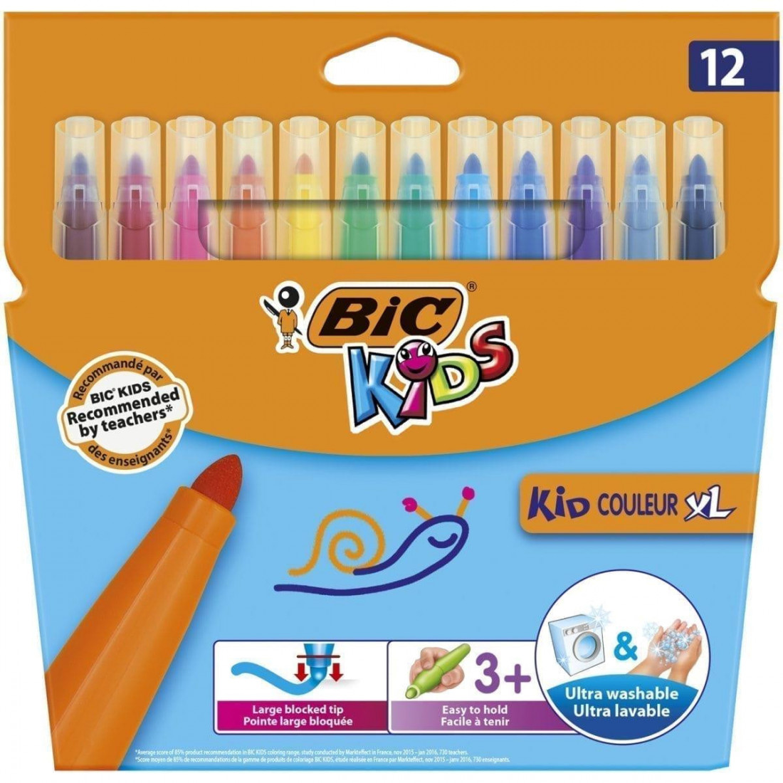 Μαρκαδόροι 12 Χρωμάτων Kid Couleur XL Bic