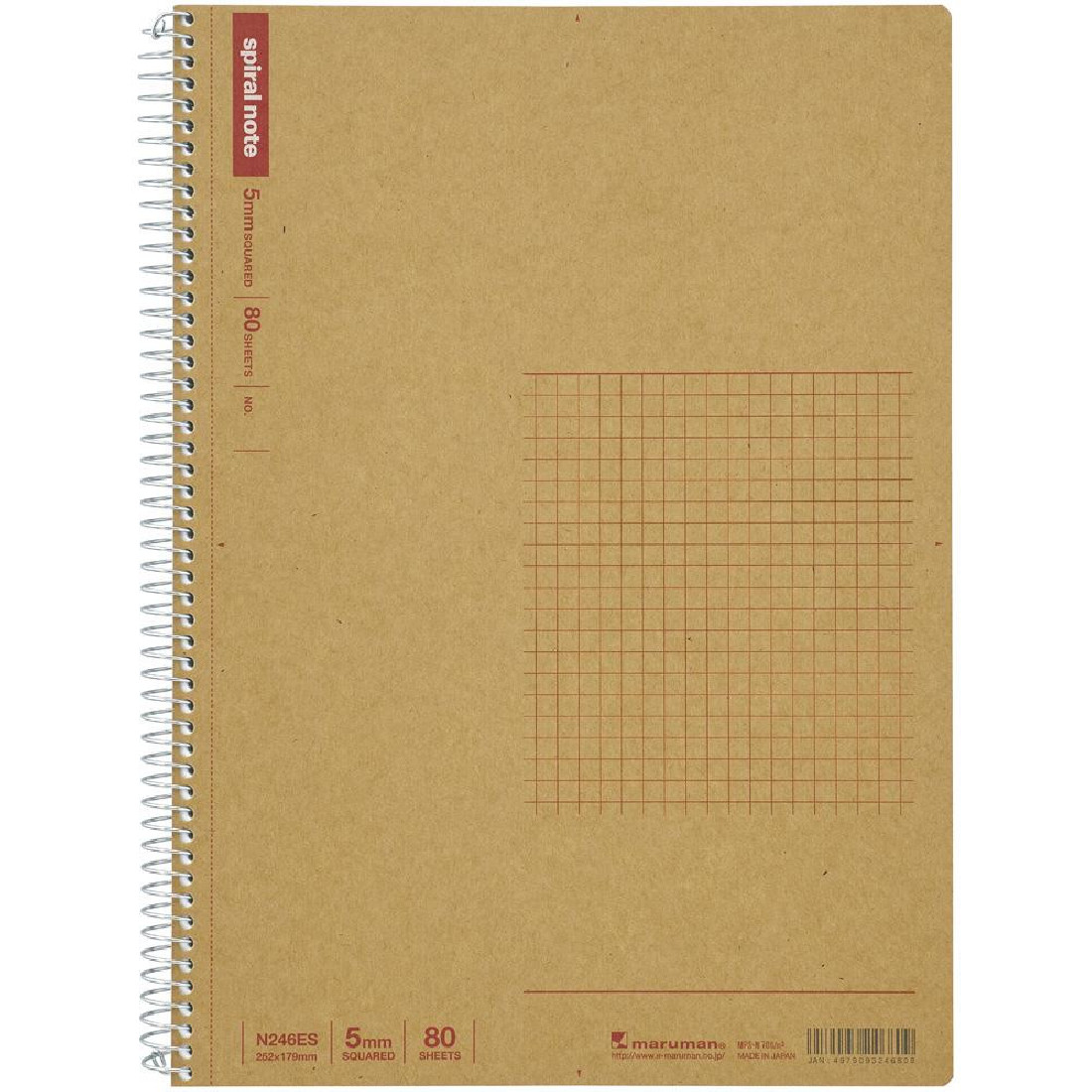 Maruman B5 spiral notebook squared paper 80 sheets N246ES