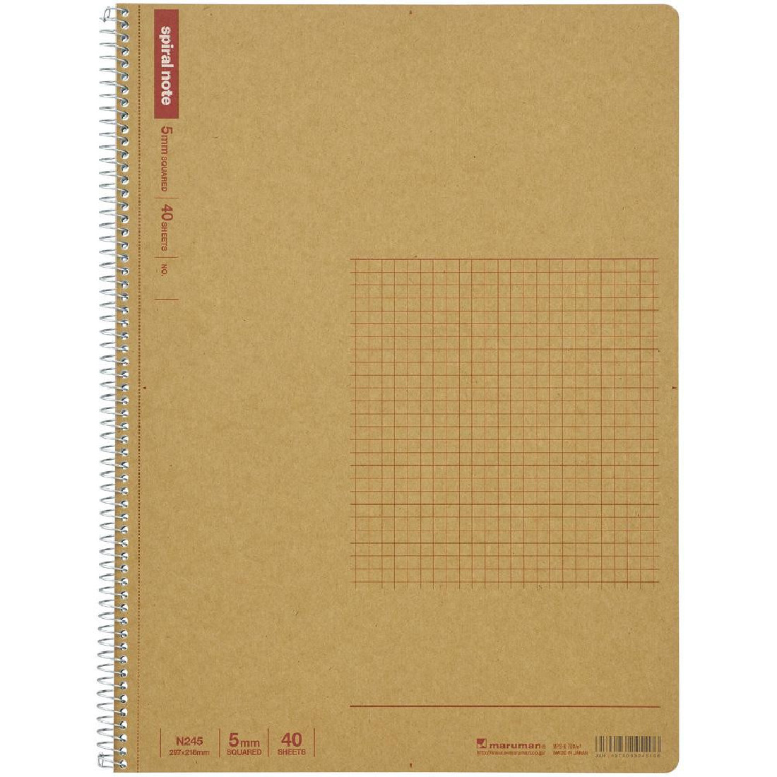 Maruman A4 spiral notebook squared paper 40 sheets N245