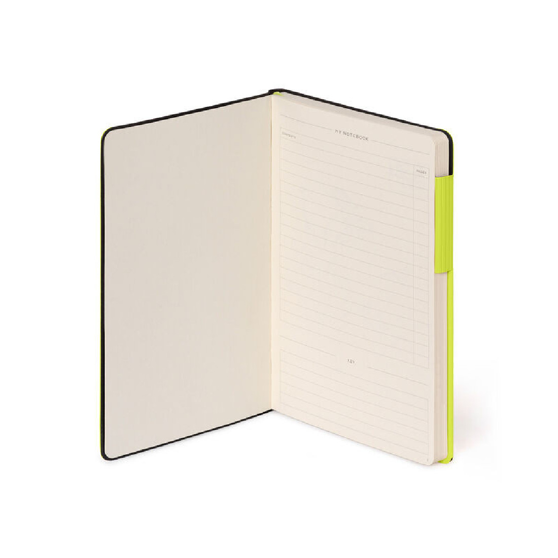 My Notebook - Lined - Medium - Neon Lime Green Cover LEGAMI