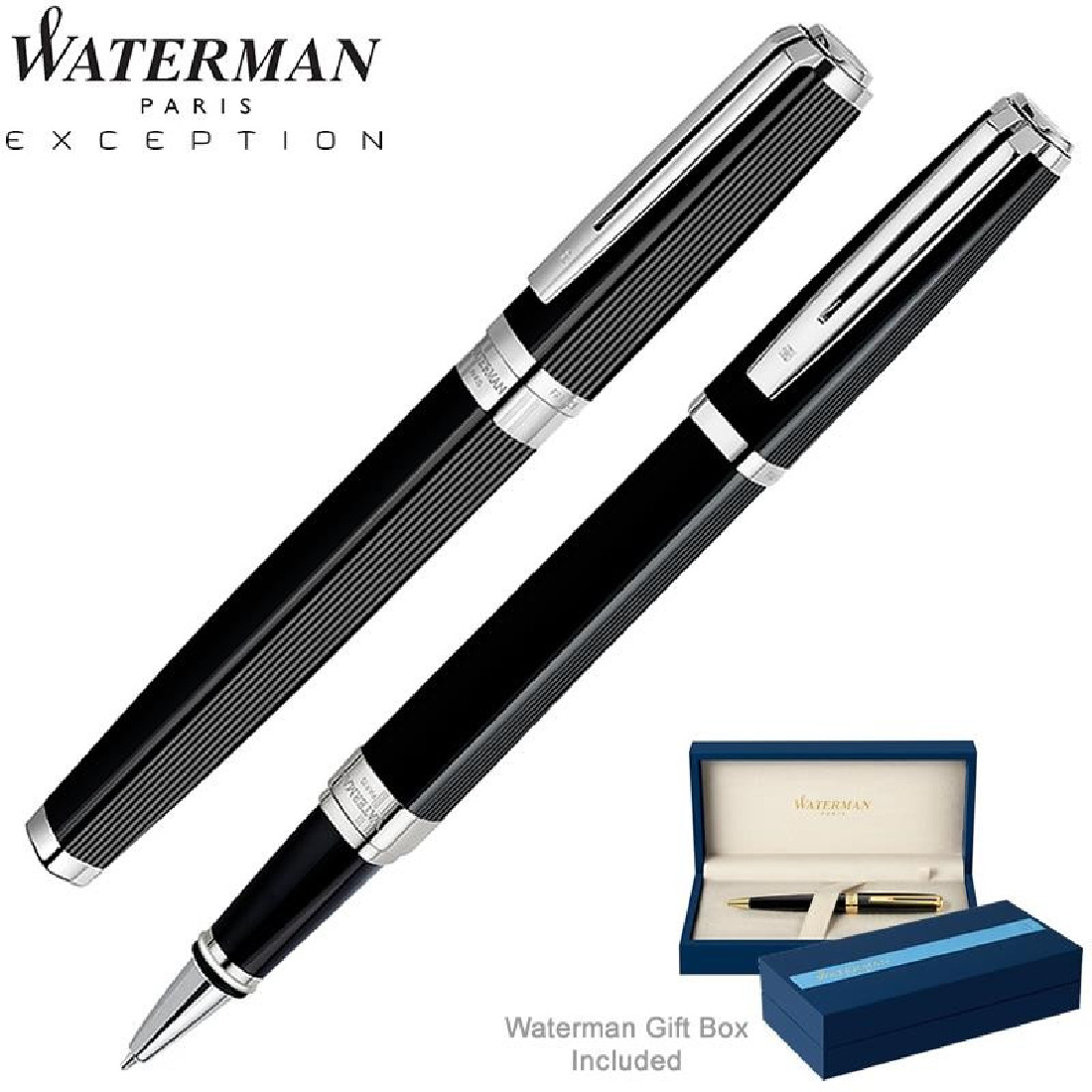 WATERMAN EXCEPTION NIGHT & DAY BLACK ST ROLLERBALL S0636860