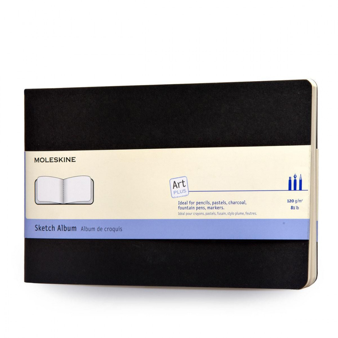Moleskine art plus sketch album large 13x21 black