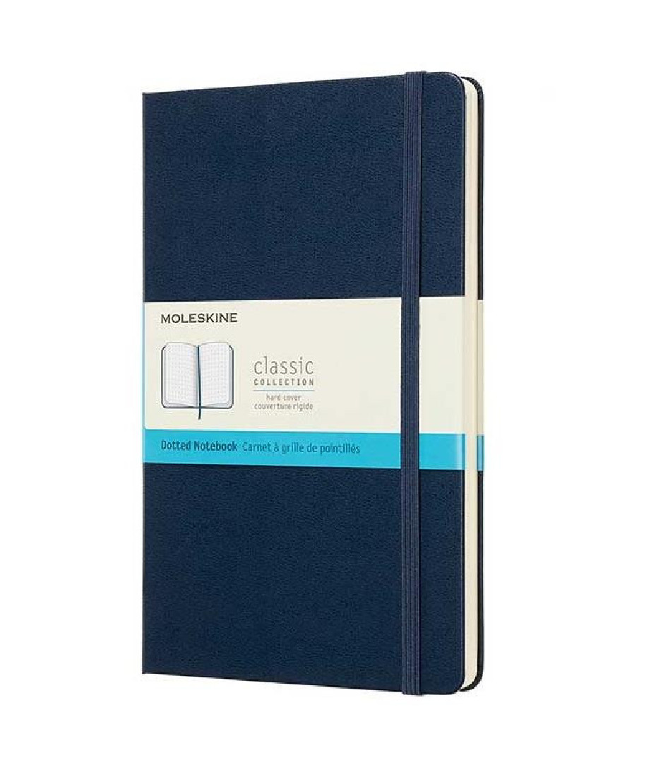 Notebook Large 13x21 Dotted Sapphire Blue Hard Cover Moleskine M
