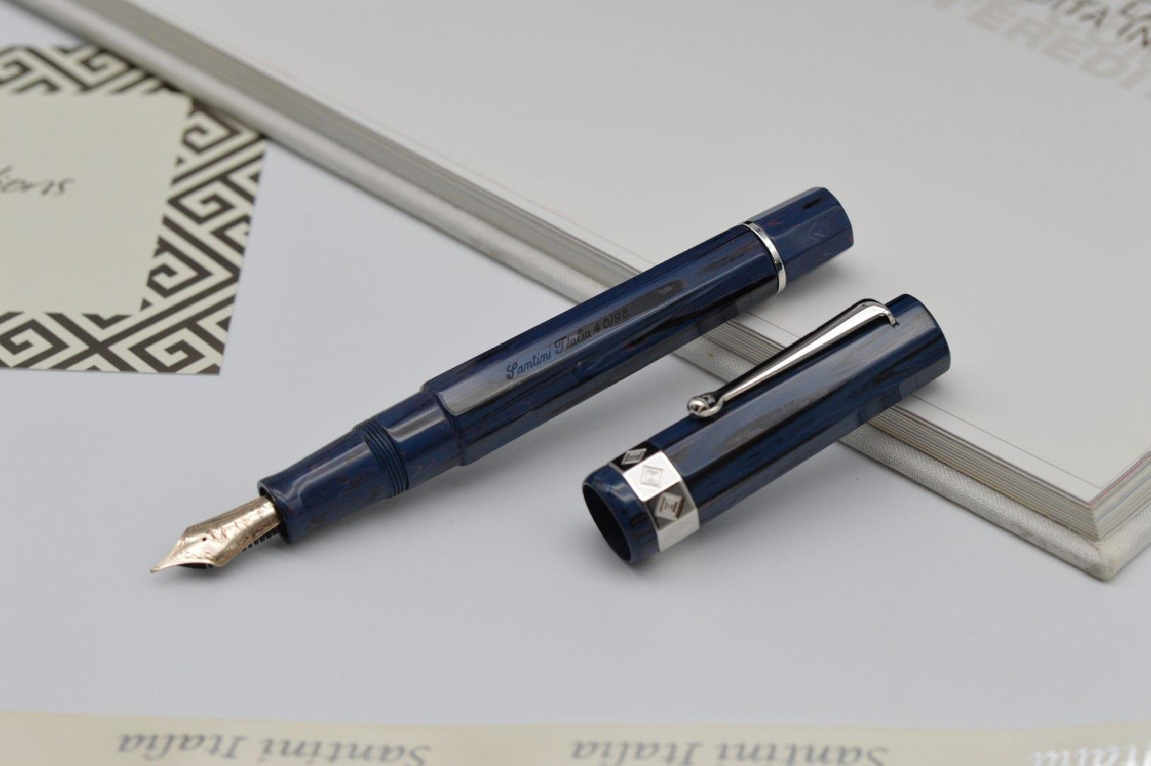 Santini Nonagon Midnight Silver limited edition fountain pen