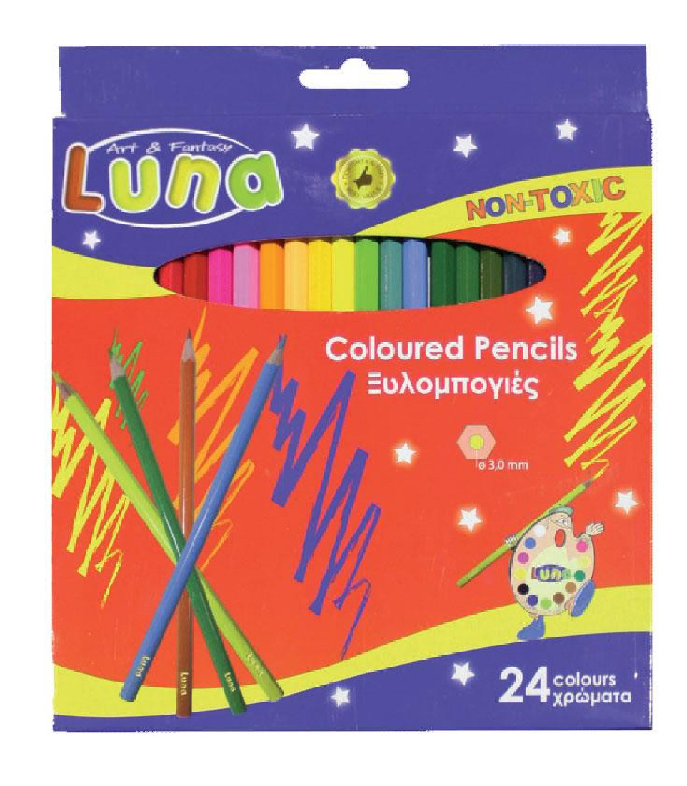 Ξυλομπογιές 24 χρώματα Non-Toxic 0620162 Luna
