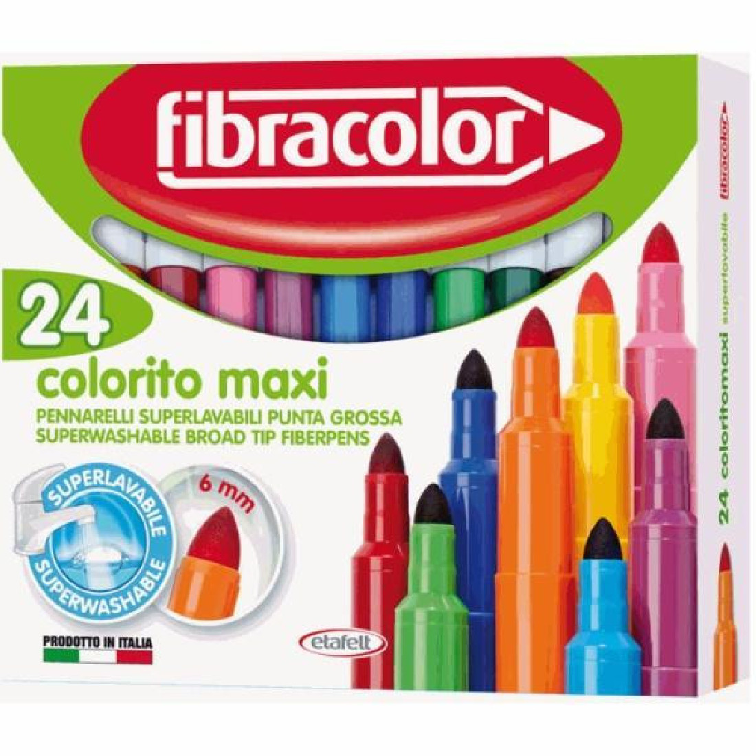Μαρκαδόροι 24 Χρωμάτων 6mm Colorito Maxi Fibracolor